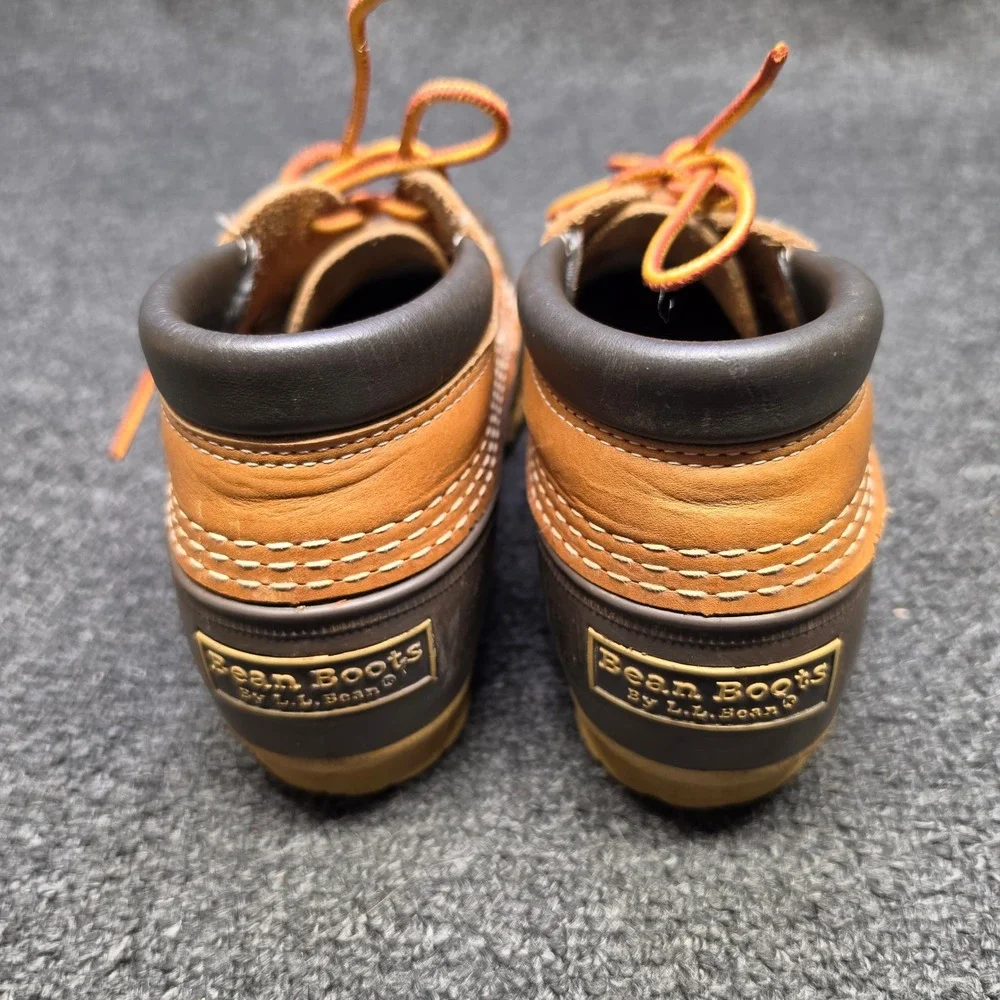 VTG LL Bean Duck Boots Brown Womens 8 N Waterproof Low Top Gum Shoes Leather